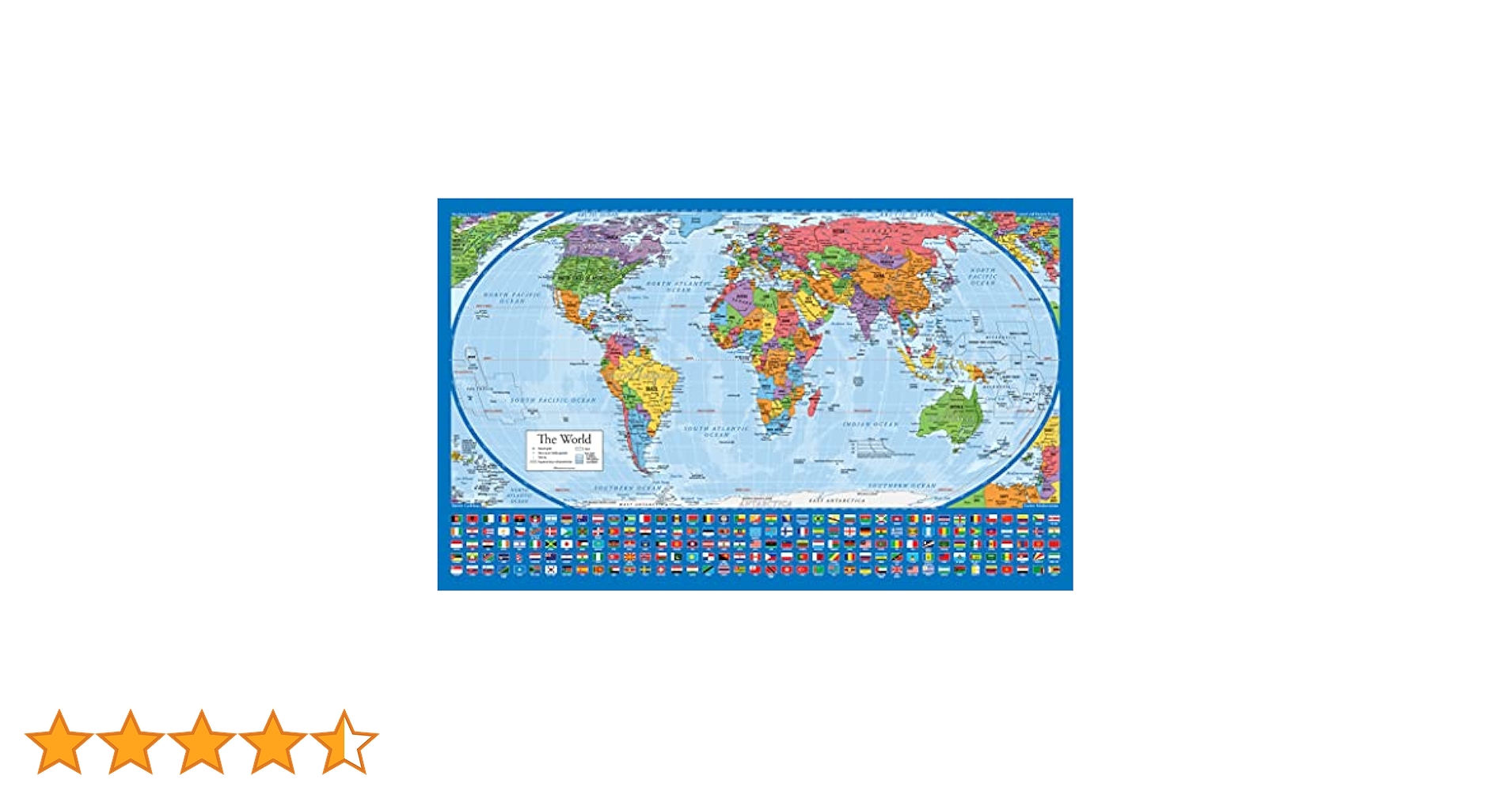 Amazon | Equal Earth Blue 世界地図(ラミネート、18インチ x 29